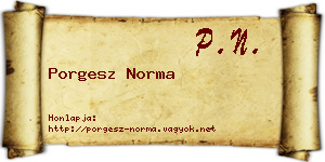 Porgesz Norma névjegykártya